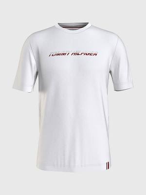 Tommy Hilfiger Spor TH Cool Graphic Tişört Erkek Beyaz | TH257THJ