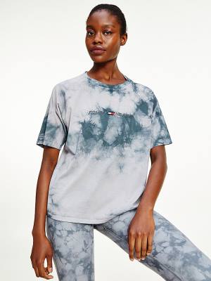 Tommy Hilfiger Spor TH Cool Tie-Dye Tişört Kadın Gri | TH915UFZ