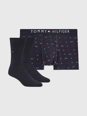 Tommy Hilfiger Stretch Pamuklu Trunks And Socks Set İç Giyim Erkek Kahverengi | TH170MHE