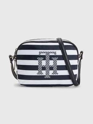 Tommy Hilfiger Stripe Crossover Çanta Kadın Mavi | TH920RTK