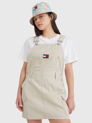 Tommy Hilfiger Surplus Dungaree Elbise Kadın Bej Rengi | TH634KQR