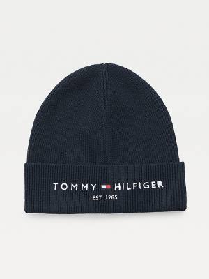 Tommy Hilfiger TH Established Knitted Pamuklu Beanie Şapka Erkek Mavi | TH816RVK