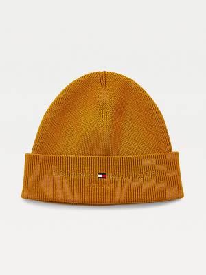 Tommy Hilfiger TH Established Wool Pamuklu Beanie Şapka Erkek Altın | TH753THQ