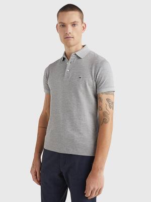 Tommy Hilfiger TH Flex Slim Fit Polo Yaka Tişört Erkek Gri | TH129KIC