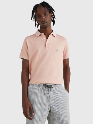 Tommy Hilfiger TH Flex Slim Fit Polo Yaka Tişört Erkek Pembe | TH320JNB