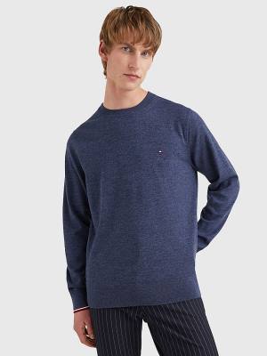 Tommy Hilfiger TH Flex Tipped Cuffs Jumper Kazak Erkek Mavi | TH091MCJ