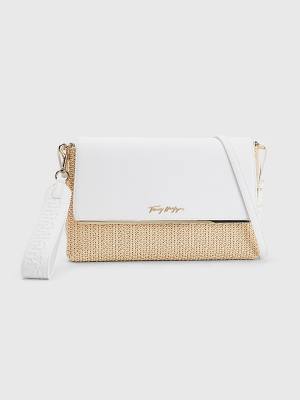 Tommy Hilfiger TH Modern Straw Clutch Çanta Kadın Beyaz | TH041OXK