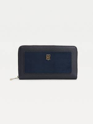 Tommy Hilfiger TH Monogram Plaque Cüzdan Kadın Mavi | TH634UFY