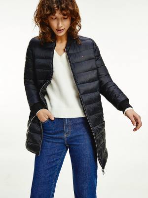 Tommy Hilfiger TH Protect Filled Long Bomber Coat Ceket Kadın Siyah | TH386MUT