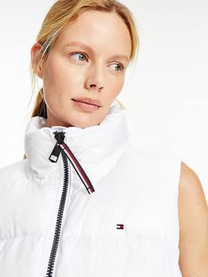 Tommy Hilfiger TH Protect Relaxed Down Puffer Vest Kaban Kadın Beyaz | TH203UKH