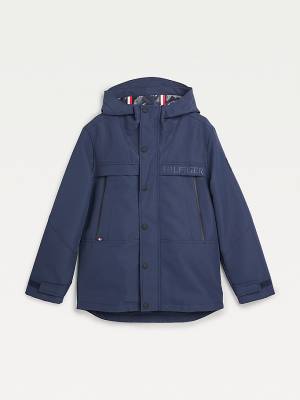 Tommy Hilfiger TH Tech Recycled Kukuletalı Parka Ceket Erkek Çocuk Mavi | TH871UAY