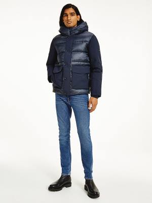 Tommy Hilfiger TH Warm Tech Filled Puffer Ceket Erkek Mavi | TH453IBV