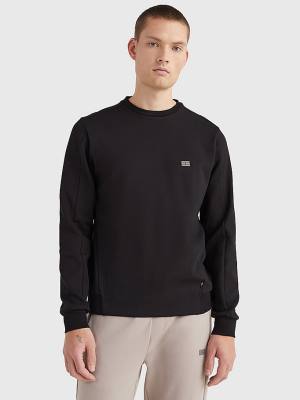 Tommy Hilfiger Tech Essentials Crew Neck Sweatshirt Erkek Siyah | TH371LEZ