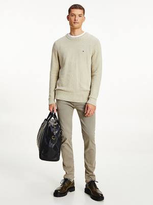 Tommy Hilfiger Textured Relaxed Fit Jumper Kazak Erkek Haki | TH314YVZ