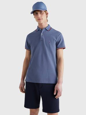 Tommy Hilfiger Tipped Slim Fit Polo Yaka Tişört Erkek Mavi | TH586LJP