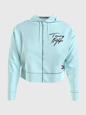 Tommy Hilfiger Tommy 85 Signature Logo Cropped Kapüşonlu Sweatshirt Kadın Mavi | TH478HCQ