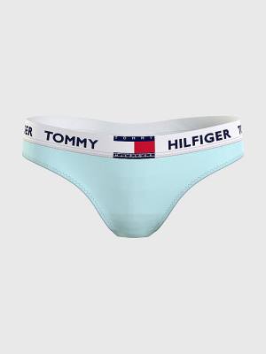 Tommy Hilfiger Tommy 85 Stretch Pamuklu Logo Tanga İç Giyim Kadın Mavi | TH251EVH