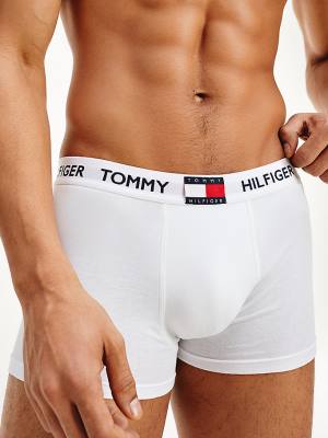 Tommy Hilfiger Tommy 85 Stretch Pamuklu Logo Trunks İç Giyim Erkek Beyaz | TH379FSP