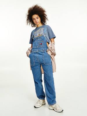 Tommy Hilfiger Tommy Badge Denim Dungarees Jean Pantolon Kadın Denim | TH085NAO