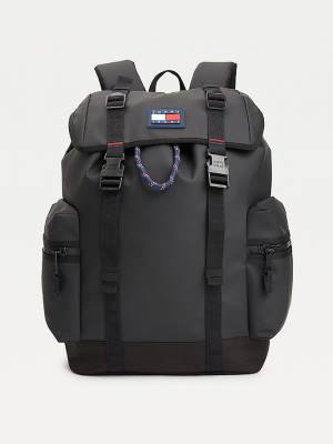 Tommy Hilfiger Tommy Badge Double Clip Backpack Çanta Erkek Siyah | TH632BYA