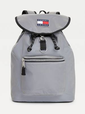 Tommy Hilfiger Tommy Badge Reflective Backpack Çanta Erkek Gri | TH235QSX