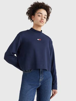 Tommy Hilfiger Tommy Badge Relaxed Tişört Kadın Mavi | TH856JHA