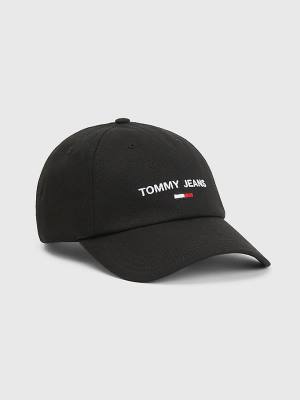 Tommy Hilfiger Tommy Jeans Flag Cap Şapka Erkek Siyah | TH873HDZ