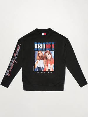 Tommy Hilfiger Tommy Revisited Britney Oversized Sweatshirt Kadın Siyah | TH321BYG