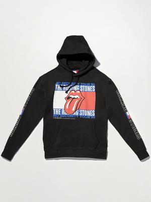 Tommy Hilfiger Tommy Revisited Rolling Stones Kapüşonlu Sweatshirt Erkek Siyah | TH167ESC