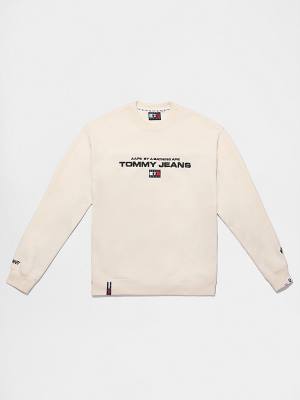 Tommy Hilfiger Tommy X AAPE Fleece Sweatshirt Erkek Bej Rengi | TH209XHP