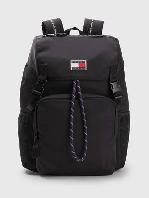 Tommy Hilfiger Travel Flap Backpack Çanta Erkek Siyah | TH790DLB