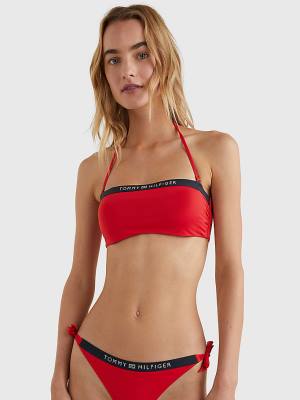 Tommy Hilfiger Underwired Unpadded Bandeau Bikini Top Mayo Kadın Kırmızı | TH726CZT