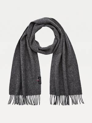 Tommy Hilfiger Uptown Pure Wool Fular Erkek Gri | TH216GOJ