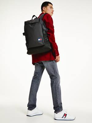 Tommy Hilfiger Urban Tommy Badge Backpack Çanta Erkek Siyah | TH357RDK