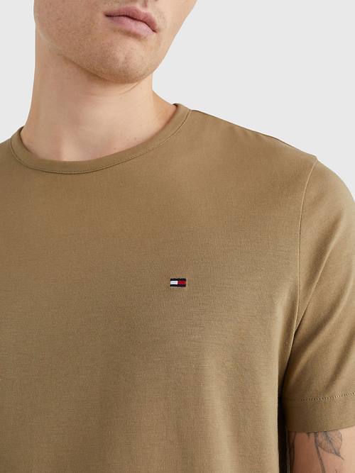 Tommy Hilfiger 1985 Essential Flag Tişört Erkek Kahverengi | TH023EYC