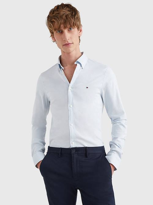 Tommy Hilfiger 1985 Essential Polygiene Slim Fit Gömlek Erkek Mavi | TH093LMV