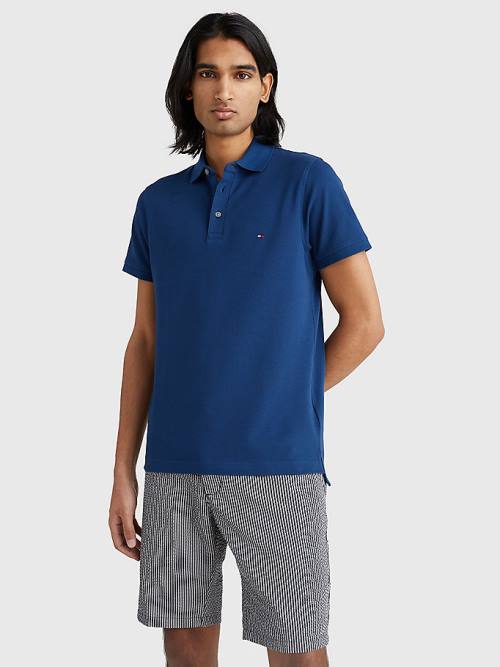 Tommy Hilfiger 1985 Essential Slim Fit Polo Yaka Tişört Erkek Mavi | TH041JKB