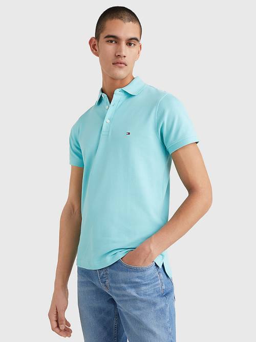 Tommy Hilfiger 1985 Essential Slim Fit Polo Yaka Tişört Erkek Mavi | TH075VPY