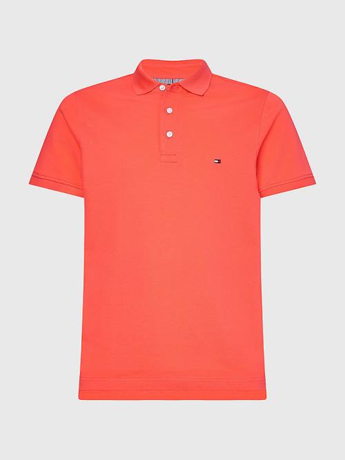 Tommy Hilfiger 1985 Essential Slim Fit Polo Yaka Tişört Erkek Kırmızı | TH106EDI