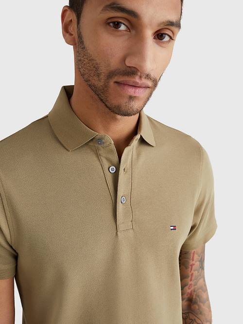 Tommy Hilfiger 1985 Essential Slim Fit Polo Yaka Tişört Erkek Kahverengi | TH297HKL