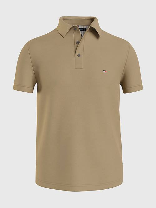 Tommy Hilfiger 1985 Essential Slim Fit Polo Yaka Tişört Erkek Kahverengi | TH297HKL