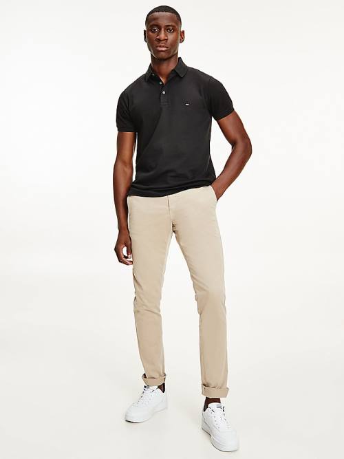 Tommy Hilfiger 1985 Essential Slim Fit Polo Yaka Tişört Erkek Siyah | TH387JLK