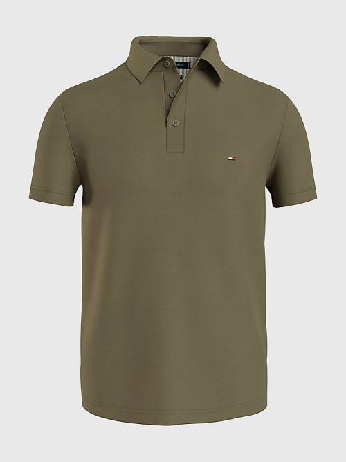 Tommy Hilfiger 1985 Essential Slim Fit Polo Yaka Tişört Erkek Haki | TH416UAD