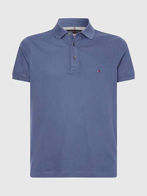 Tommy Hilfiger 1985 Essential Slim Fit Polo Yaka Tişört Erkek Mavi | TH453RQK