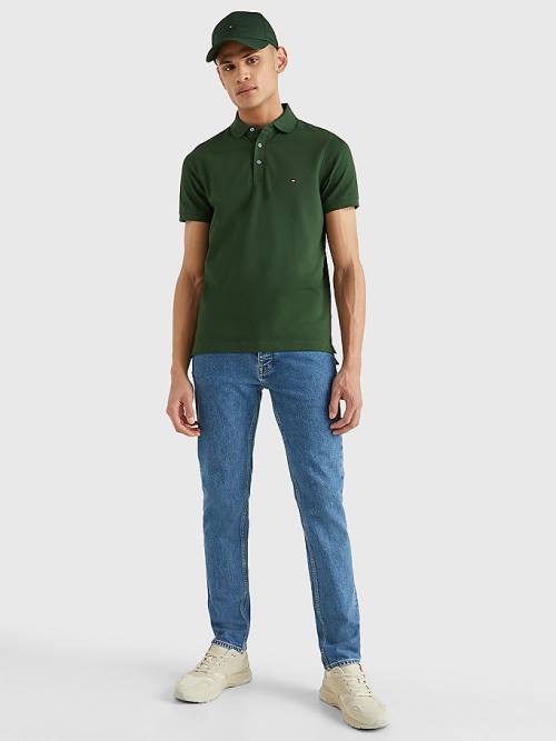 Tommy Hilfiger 1985 Essential Slim Fit Polo Yaka Tişört Erkek Yeşil | TH514XRY