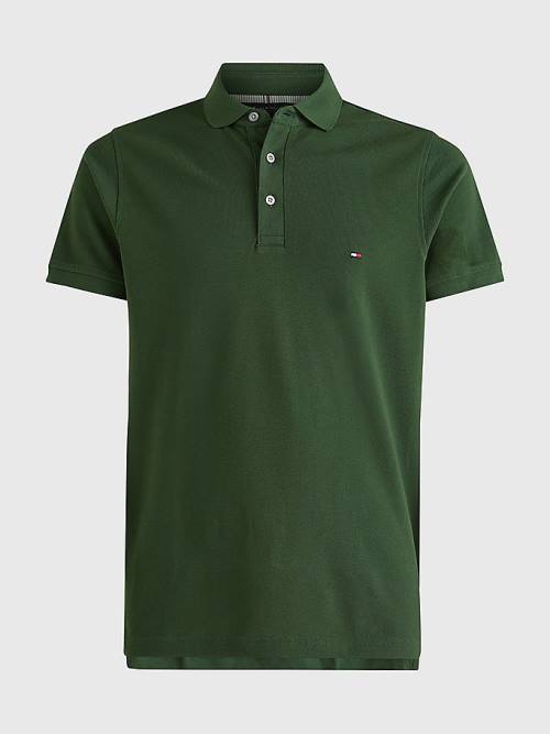 Tommy Hilfiger 1985 Essential Slim Fit Polo Yaka Tişört Erkek Yeşil | TH514XRY