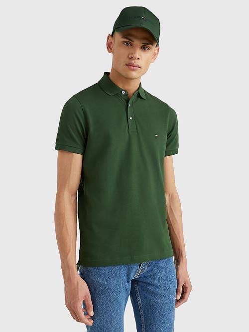 Tommy Hilfiger 1985 Essential Slim Fit Polo Yaka Tişört Erkek Yeşil | TH514XRY