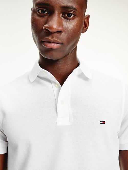 Tommy Hilfiger 1985 Essential Slim Fit Polo Yaka Tişört Erkek Beyaz | TH531ZKX