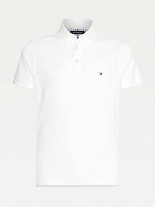 Tommy Hilfiger 1985 Essential Slim Fit Polo Yaka Tişört Erkek Beyaz | TH531ZKX