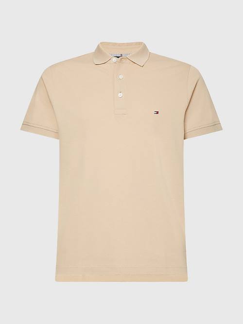 Tommy Hilfiger 1985 Essential Slim Fit Polo Yaka Tişört Erkek Bej Rengi | TH610ALU